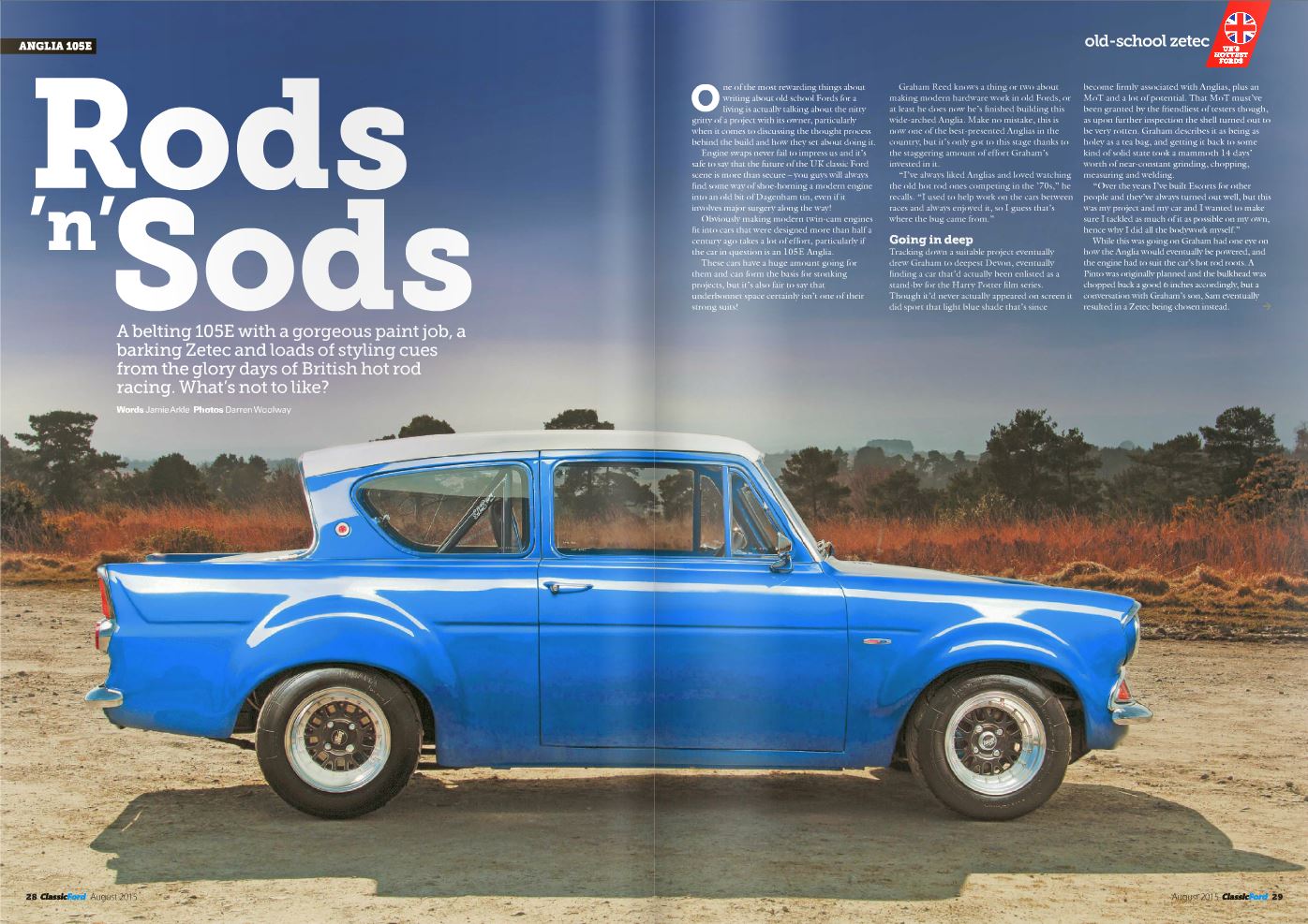 Classic Ford Magazine Aug 2015 - Zetec powered 105E Anglia